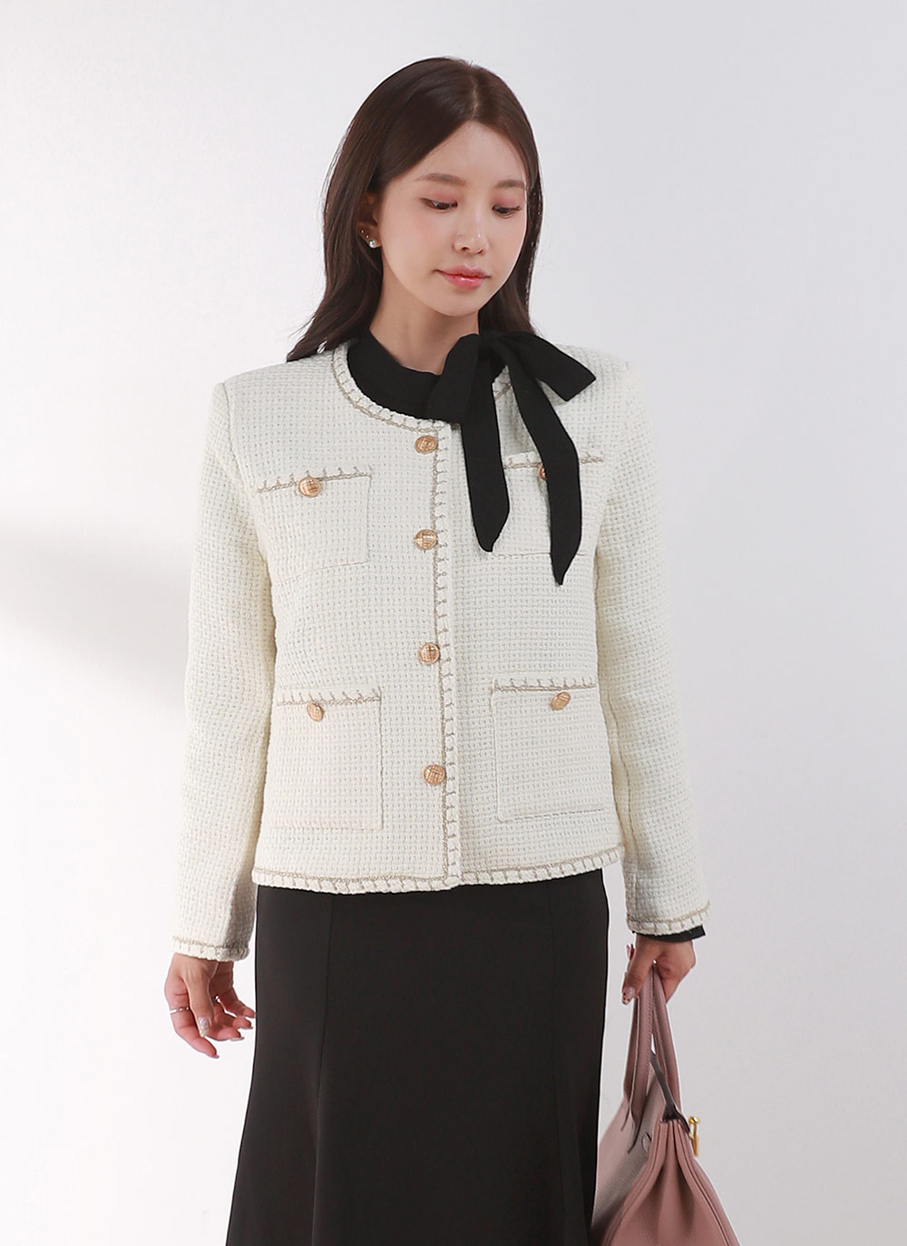 ゴールドボタンポケットツイードジャケット | DHOLIC | 詳細画像5