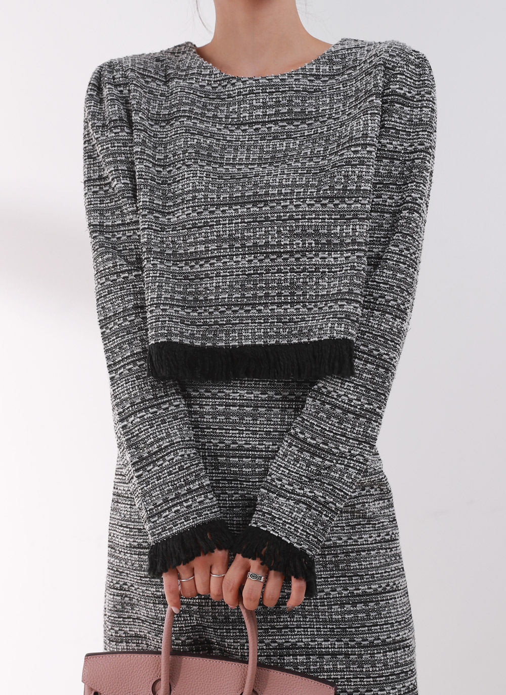 フリンジツイードブラウス&スカートSET | DHOLIC | 詳細画像9