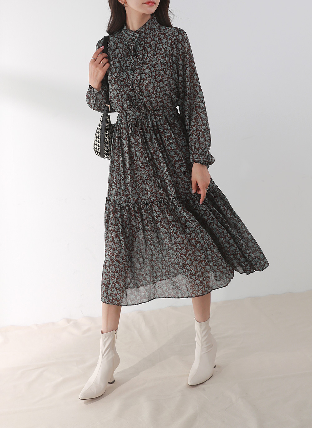 ストリング花柄フリルワンピース | DHOLIC | 詳細画像2