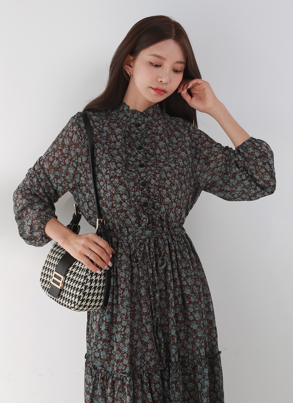 ストリング花柄フリルワンピース | DHOLIC | 詳細画像3