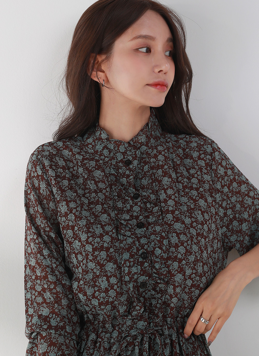 ストリング花柄フリルワンピース | DHOLIC | 詳細画像6