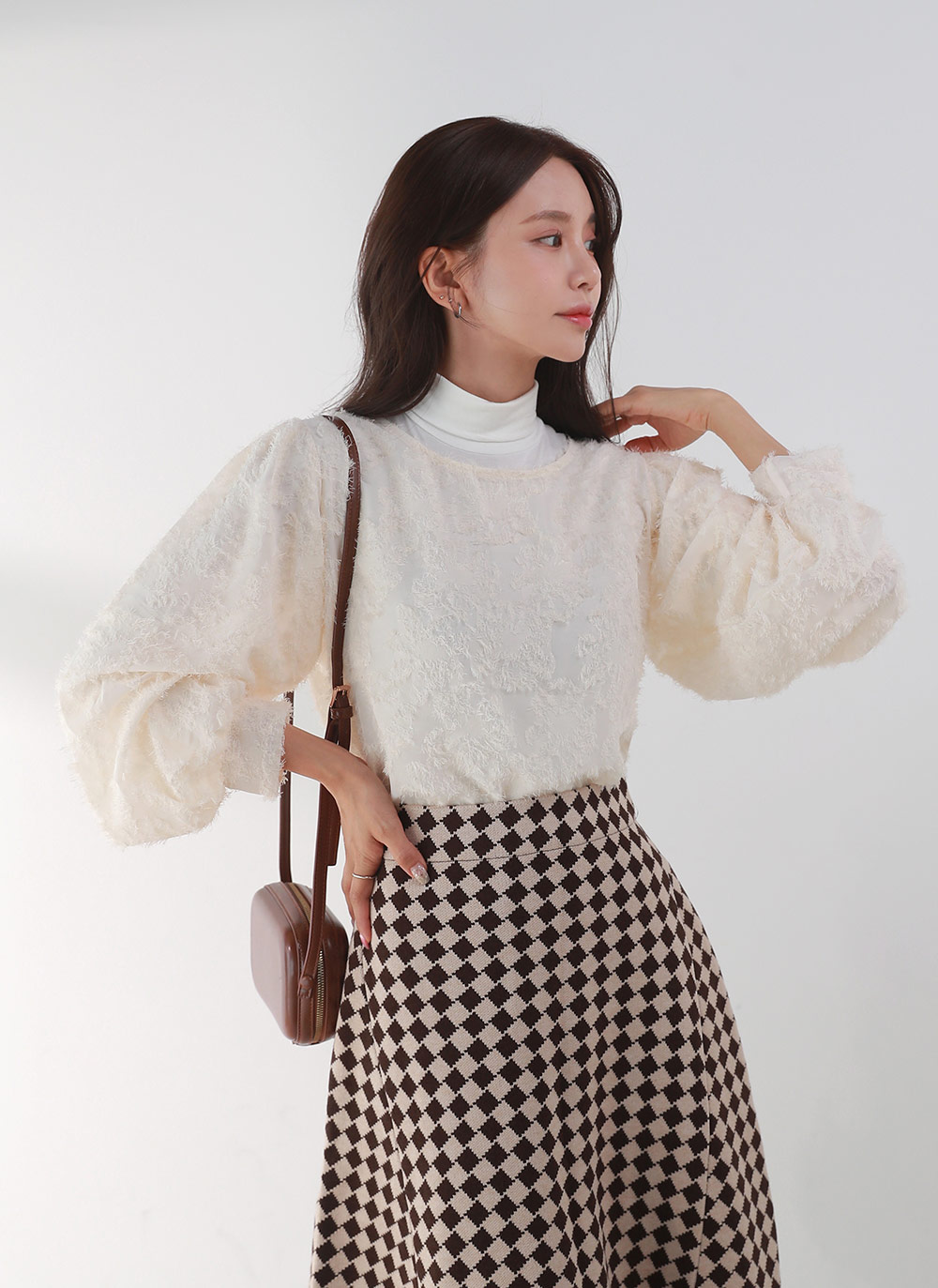 フェザー調花柄パフブラウス | DHOLIC | 詳細画像5