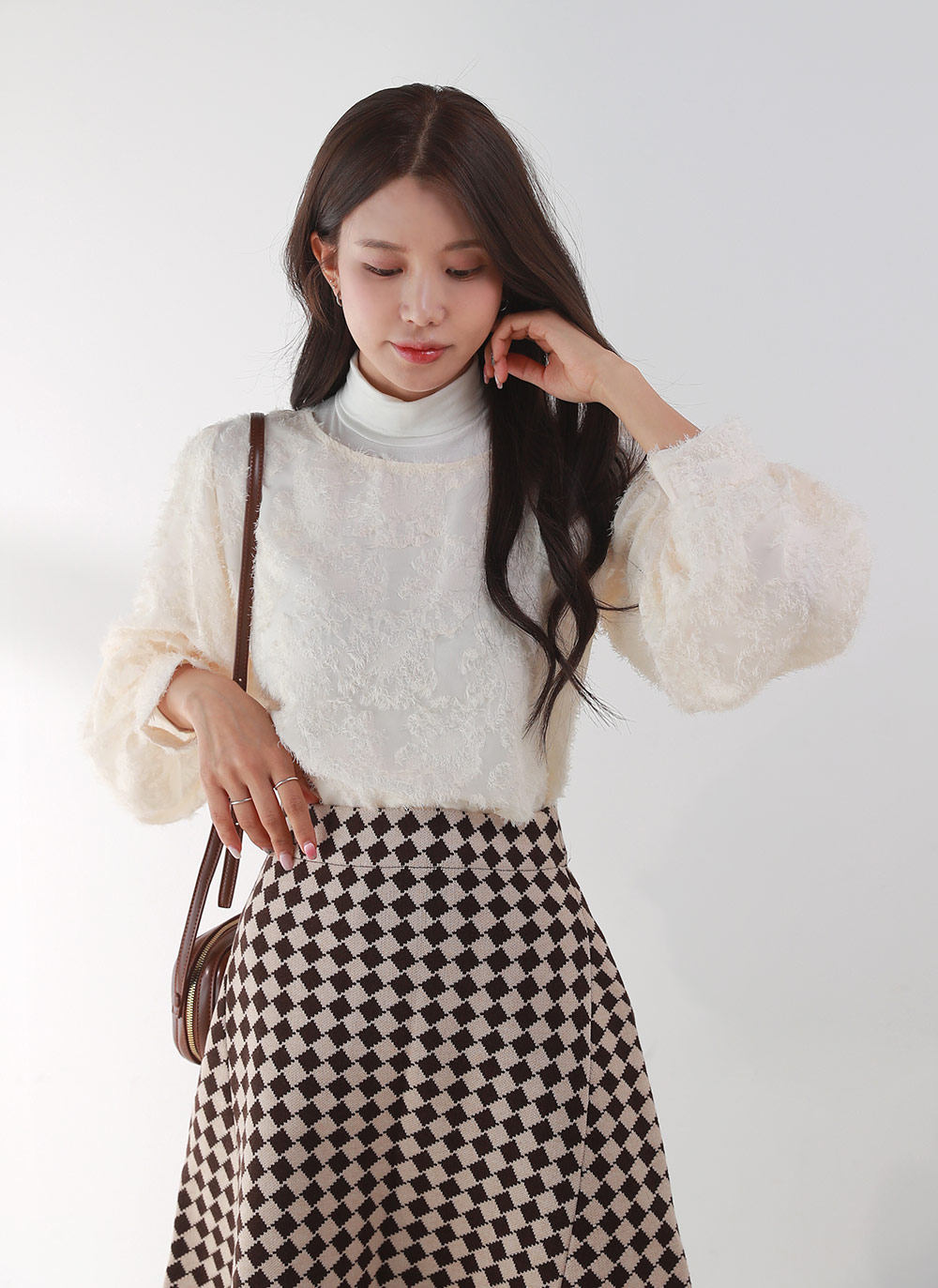 フェザー調花柄パフブラウス | DHOLIC | 詳細画像9