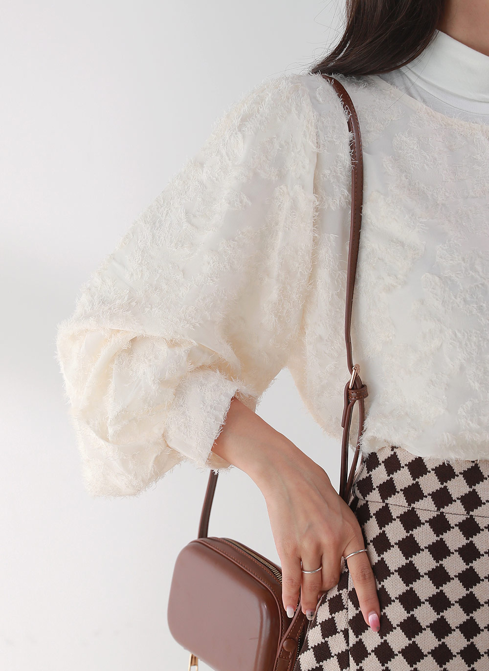 フェザー調花柄パフブラウス | DHOLIC | 詳細画像10