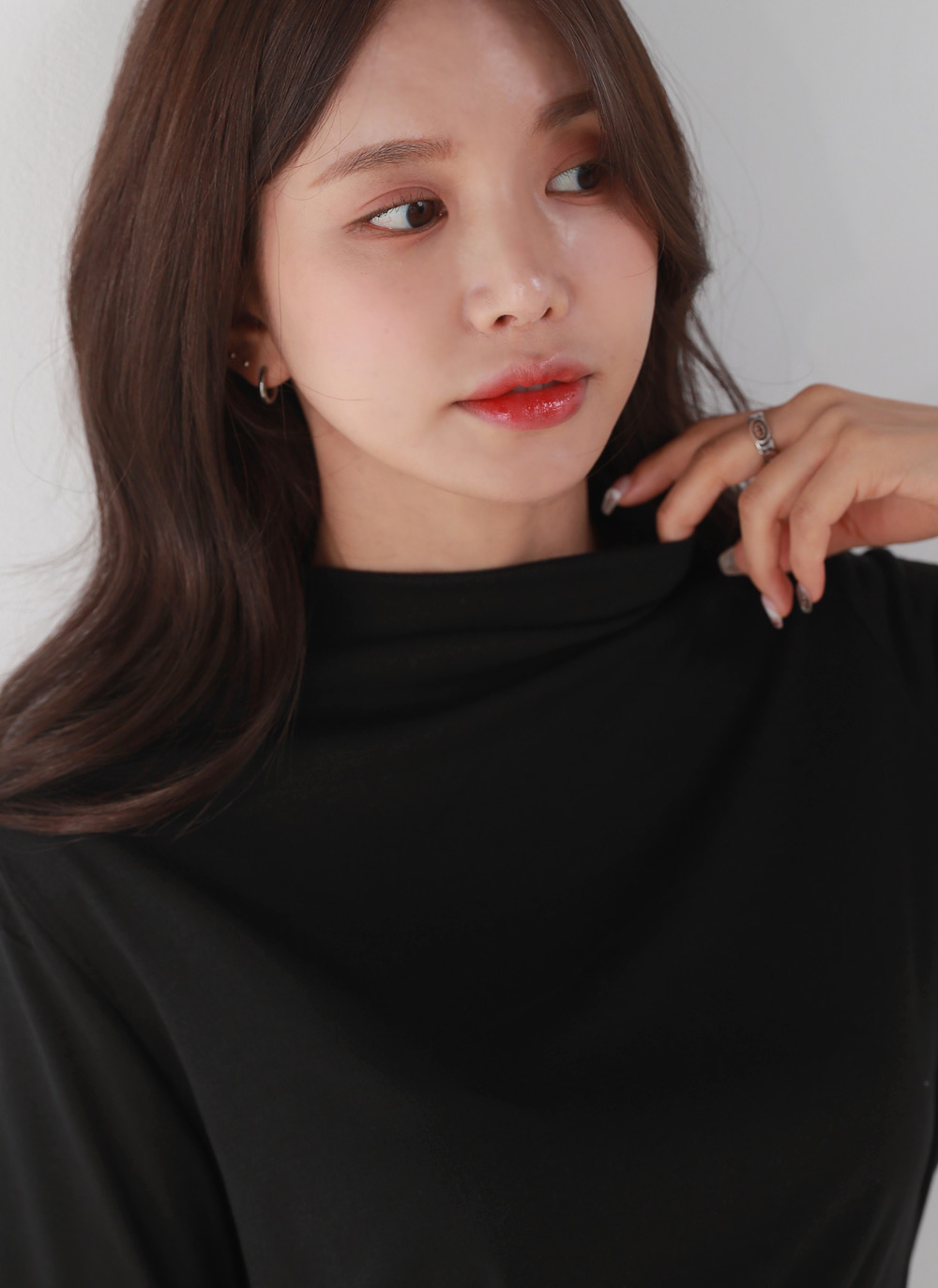 ソフトタッチハーフネックTシャツ | DHOLIC | 詳細画像4