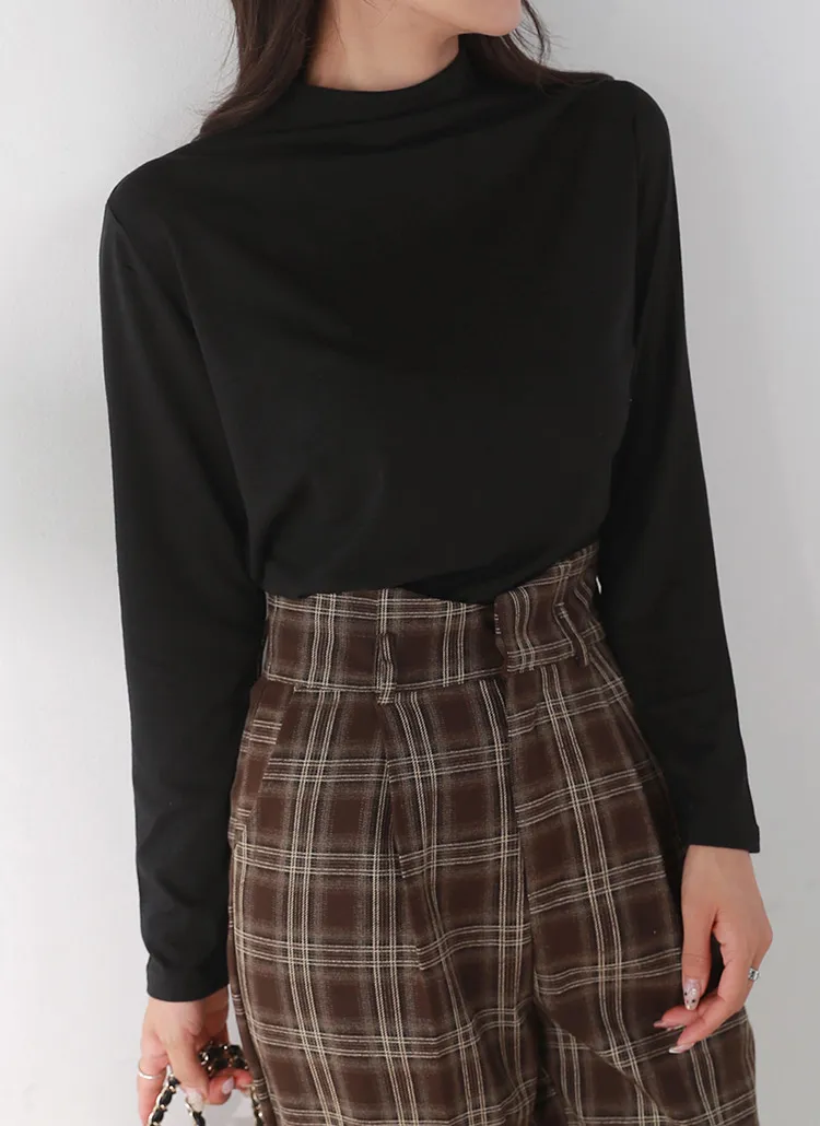 ソフトタッチハーフネックTシャツ | DHOLIC | 詳細画像1