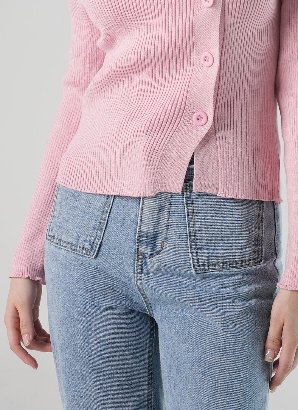 2WAYカラーダイアゴナルボタンリブニット | DHOLIC | 詳細画像8