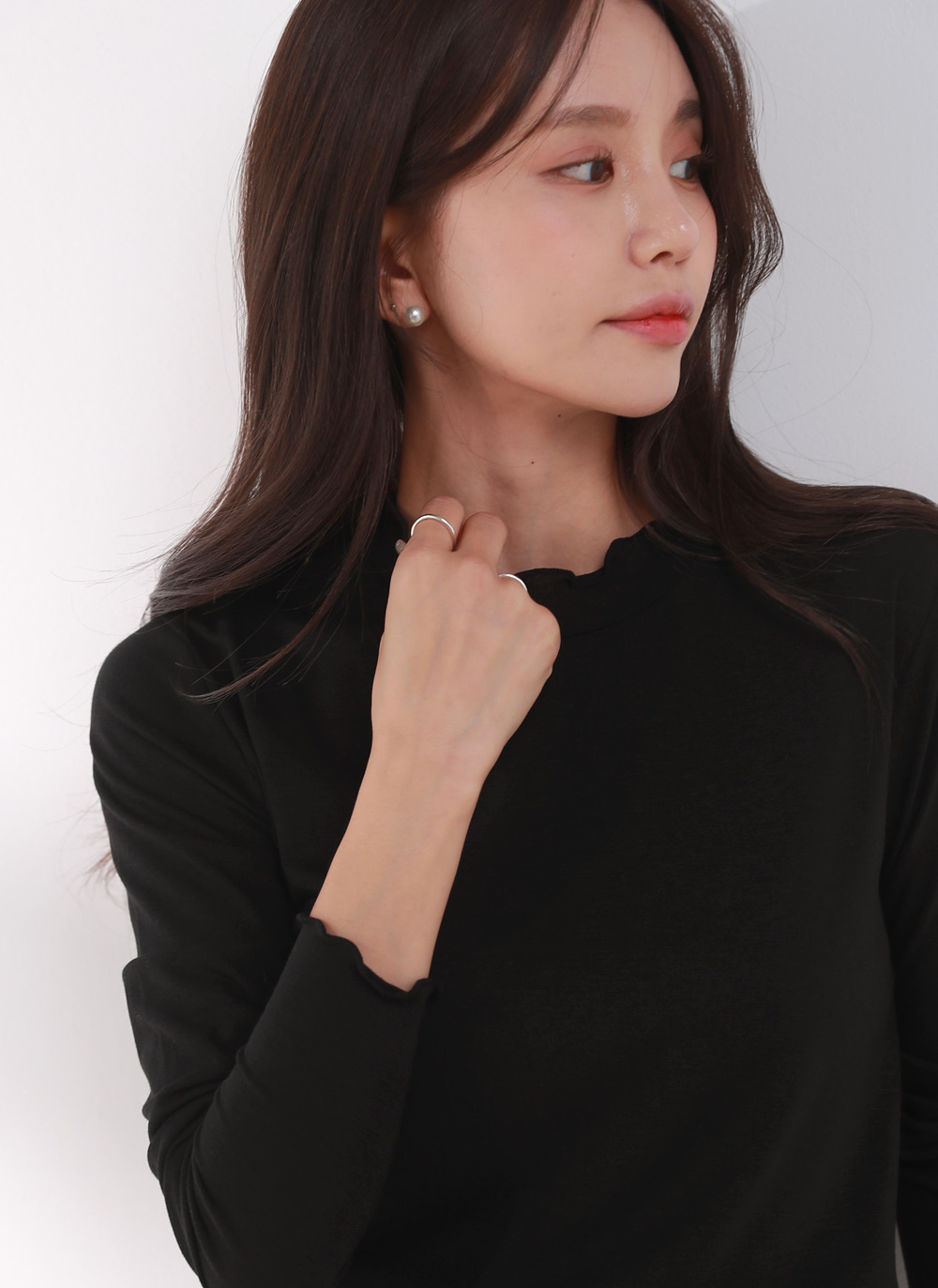 メロウハーフネックスリムTシャツ | DHOLIC | 詳細画像3