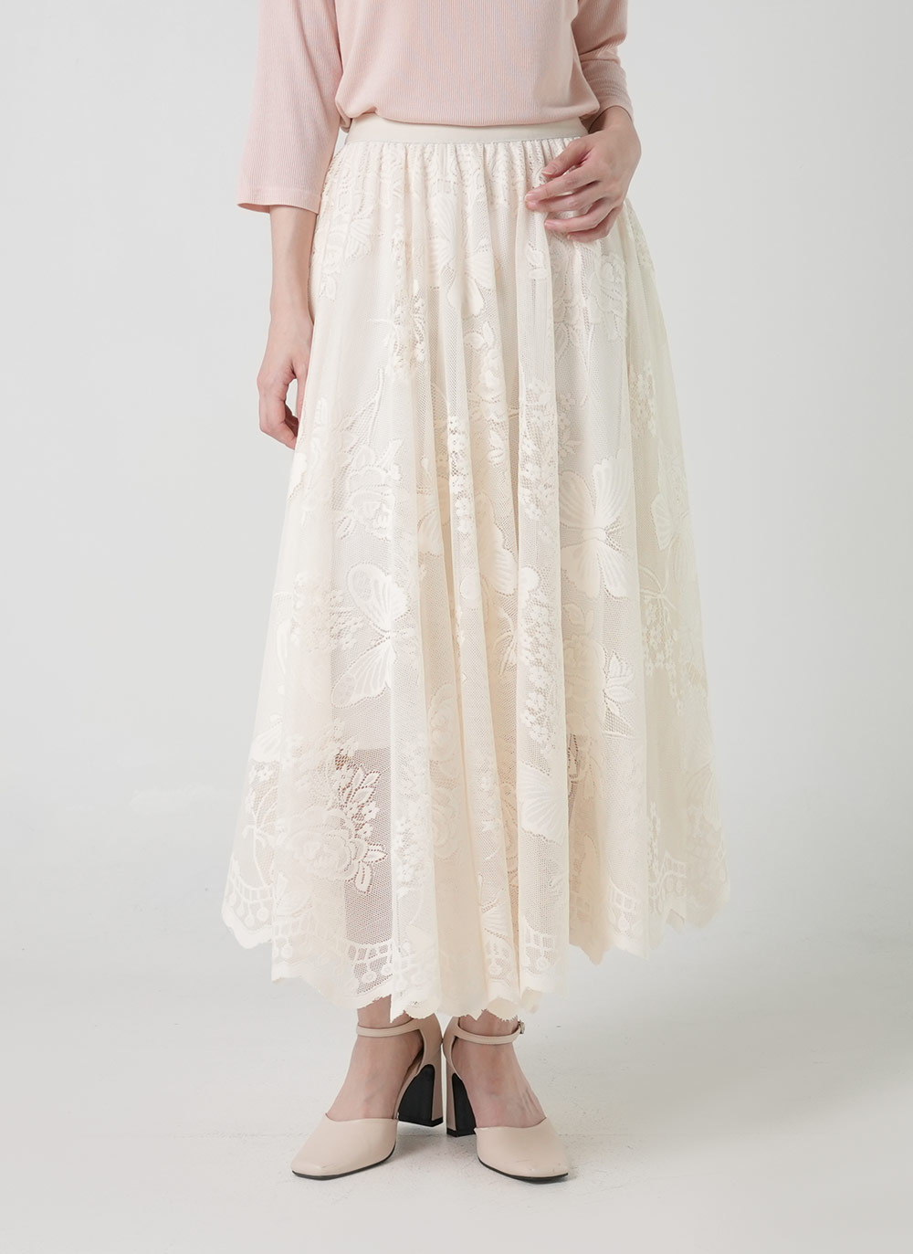 花柄レースイージースカート | DHOLIC | 詳細画像2