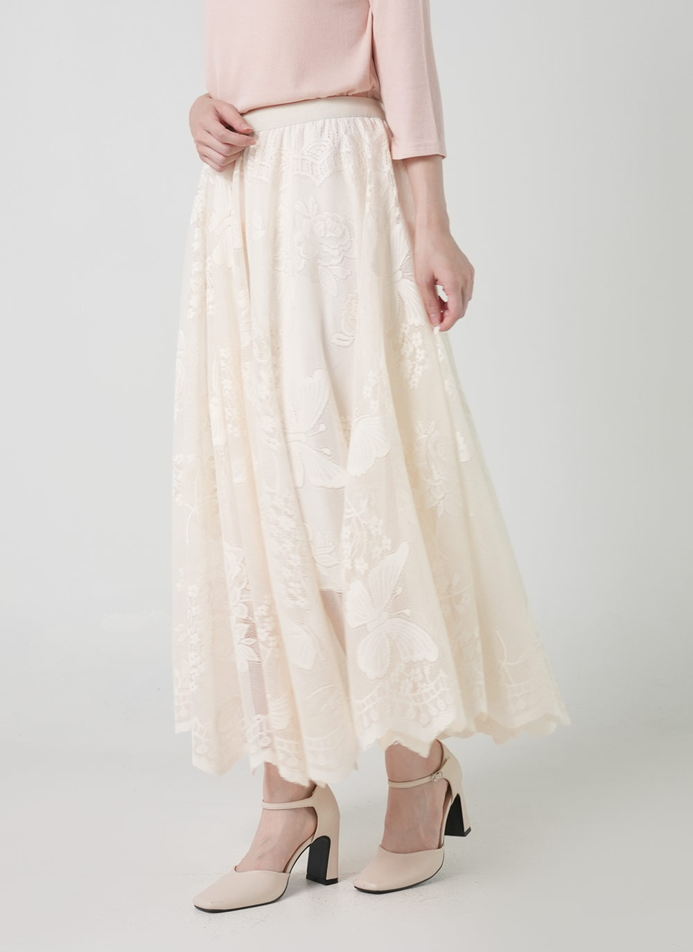 花柄レースイージースカート | DHOLIC | 詳細画像3