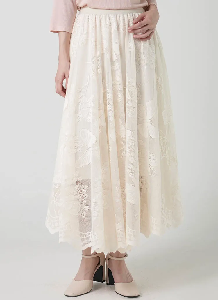 花柄レースイージースカート | DHOLIC | 詳細画像1