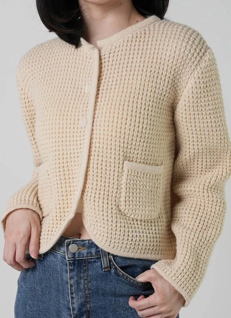 ワッフルポケットカーディガン | DHOLIC | 詳細画像1