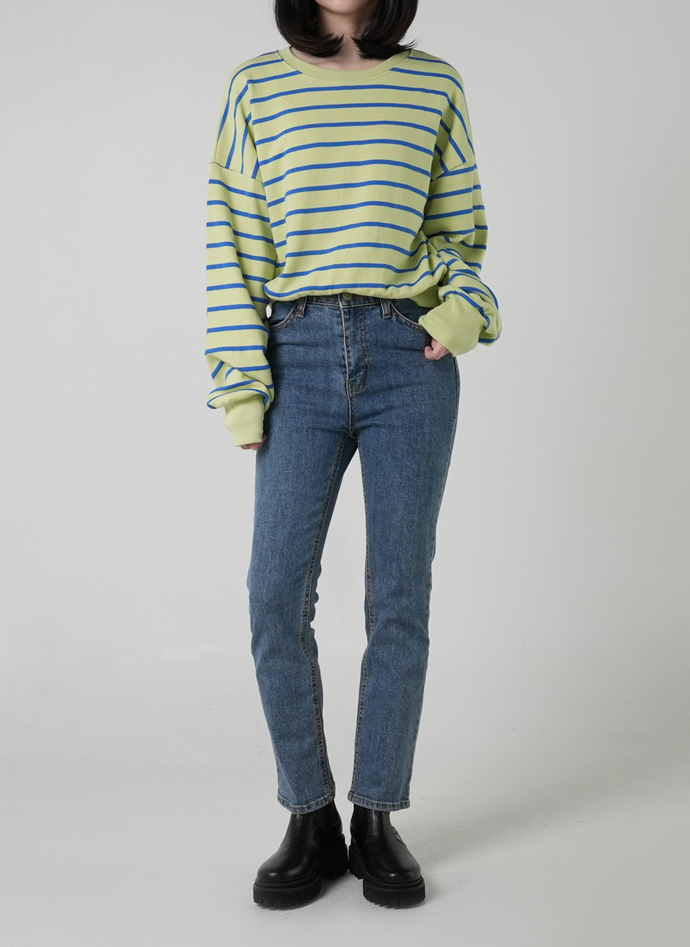 ドロップショルダーボーダースウェット | DHOLIC | 詳細画像3