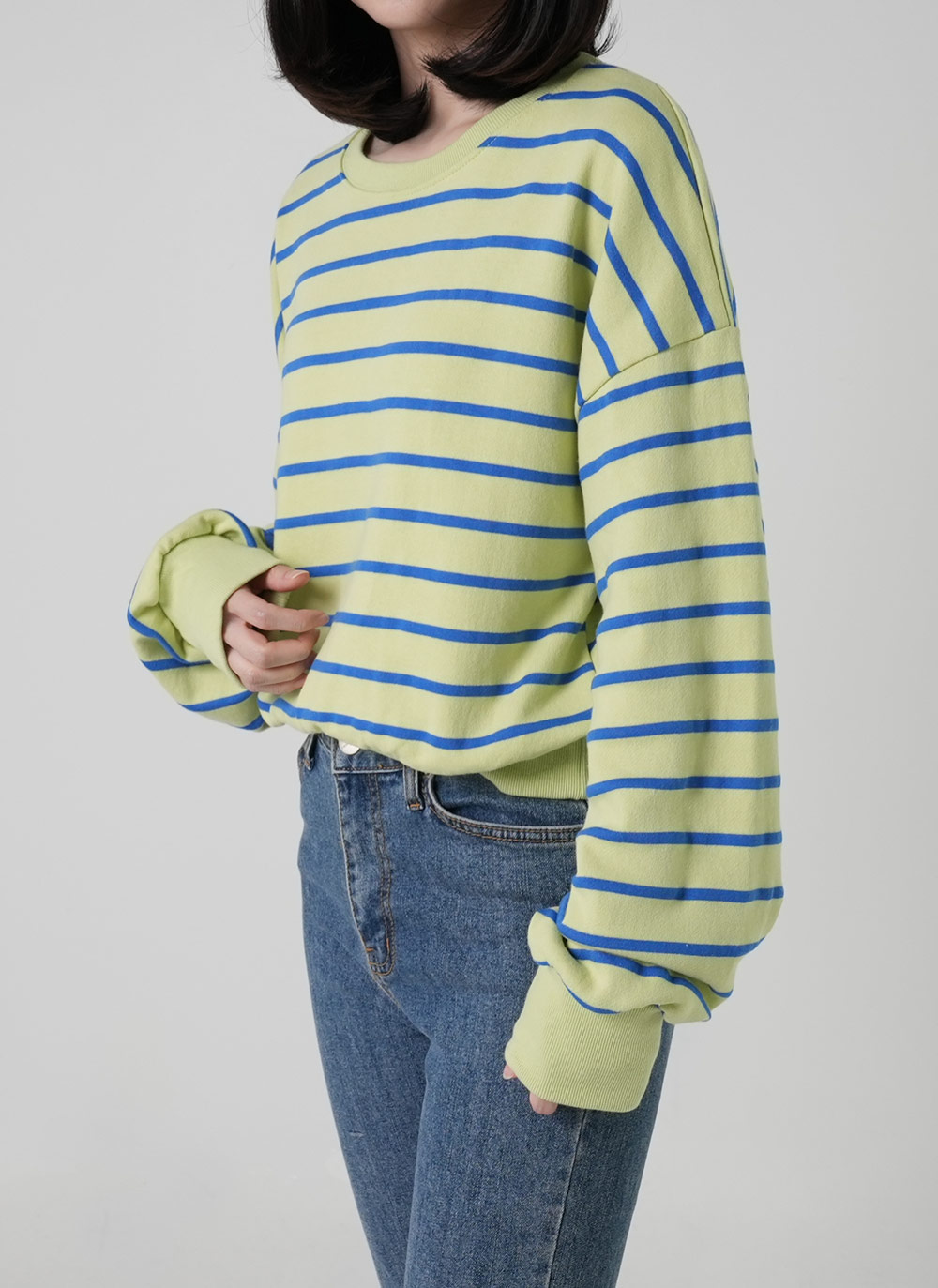 ドロップショルダーボーダースウェット | DHOLIC | 詳細画像5