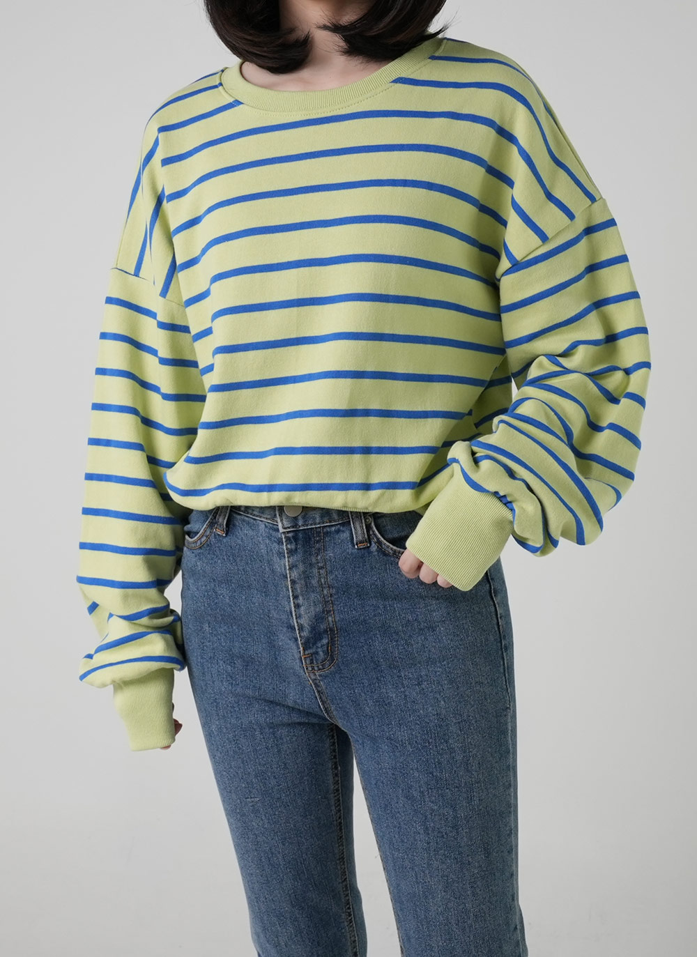 ドロップショルダーボーダースウェット | DHOLIC | 詳細画像7