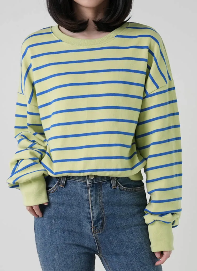 ドロップショルダーボーダースウェット | DHOLIC | 詳細画像1