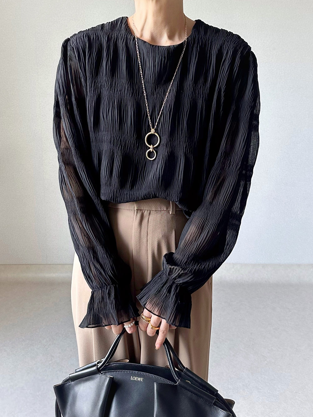 袖ギャザーリンクルブラウス | 詳細画像2