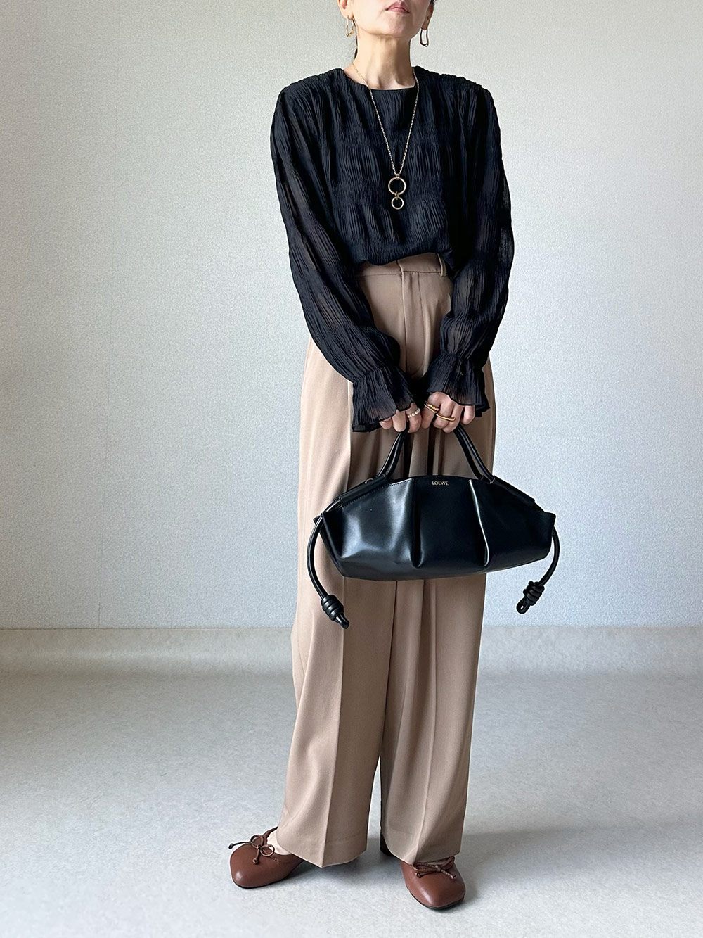 袖ギャザーリンクルブラウス | 詳細画像5