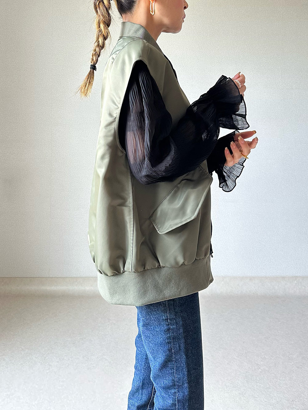 袖ギャザーリンクルブラウス | 詳細画像13