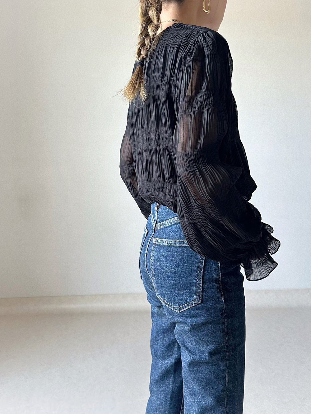 袖ギャザーリンクルブラウス | 詳細画像15