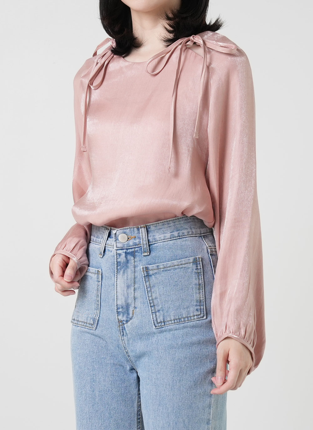 ラグランスリットリボンブラウス | DHOLIC | 詳細画像5