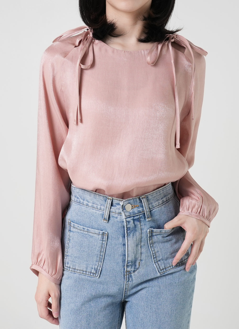 ラグランスリットリボンブラウス | DHOLIC | 詳細画像4