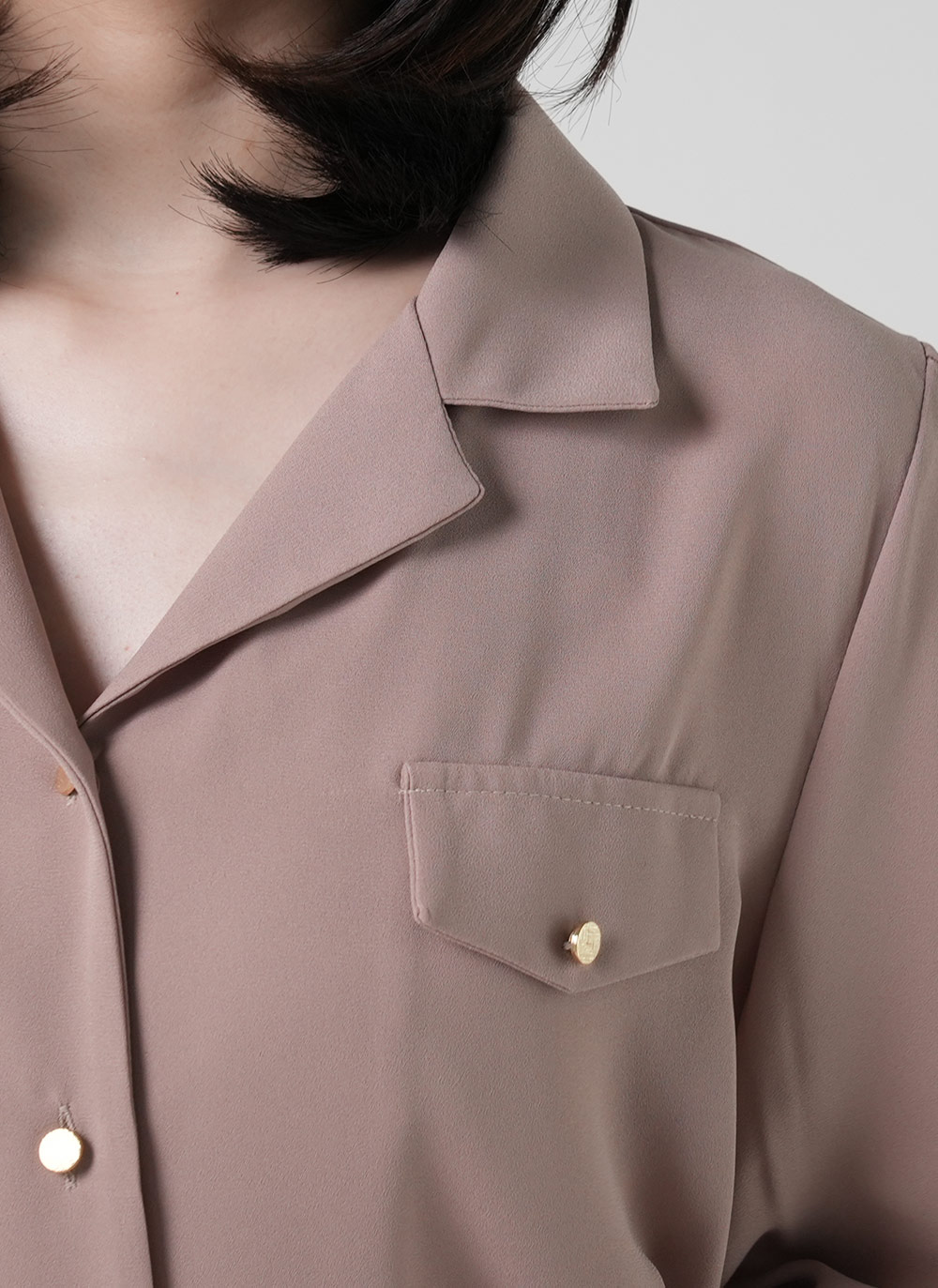 ゴールドボタンフラップ開襟ブラウス | DHOLIC | 詳細画像10