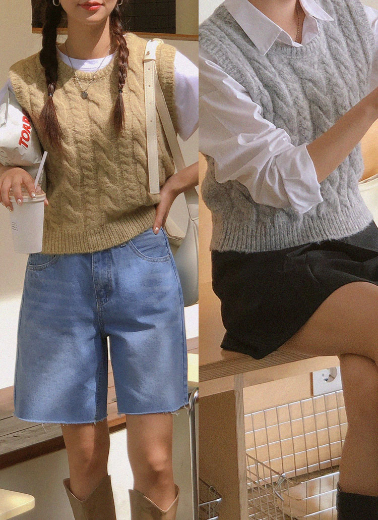 GAP｜(K)リラックス ケーブルニット セーターベスト (幼児