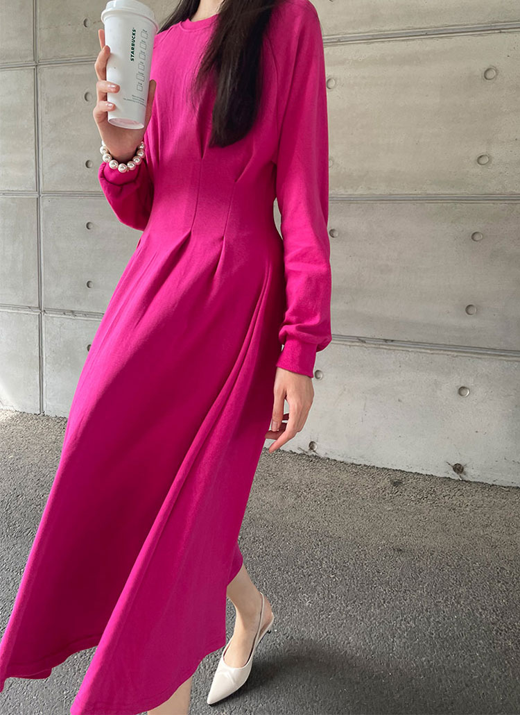 スウェットワンピース【ピンク】 bubbles パフスリーブスウェット