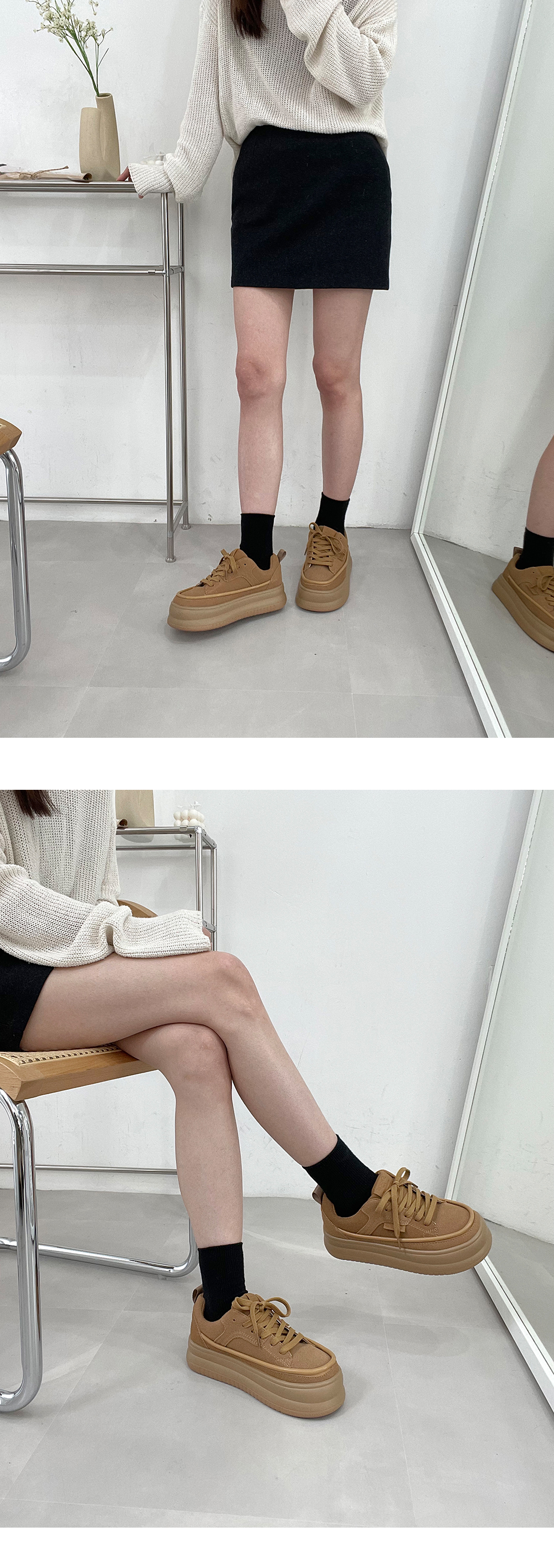 フェイクスエードミックス厚底スニーカー | 詳細画像2