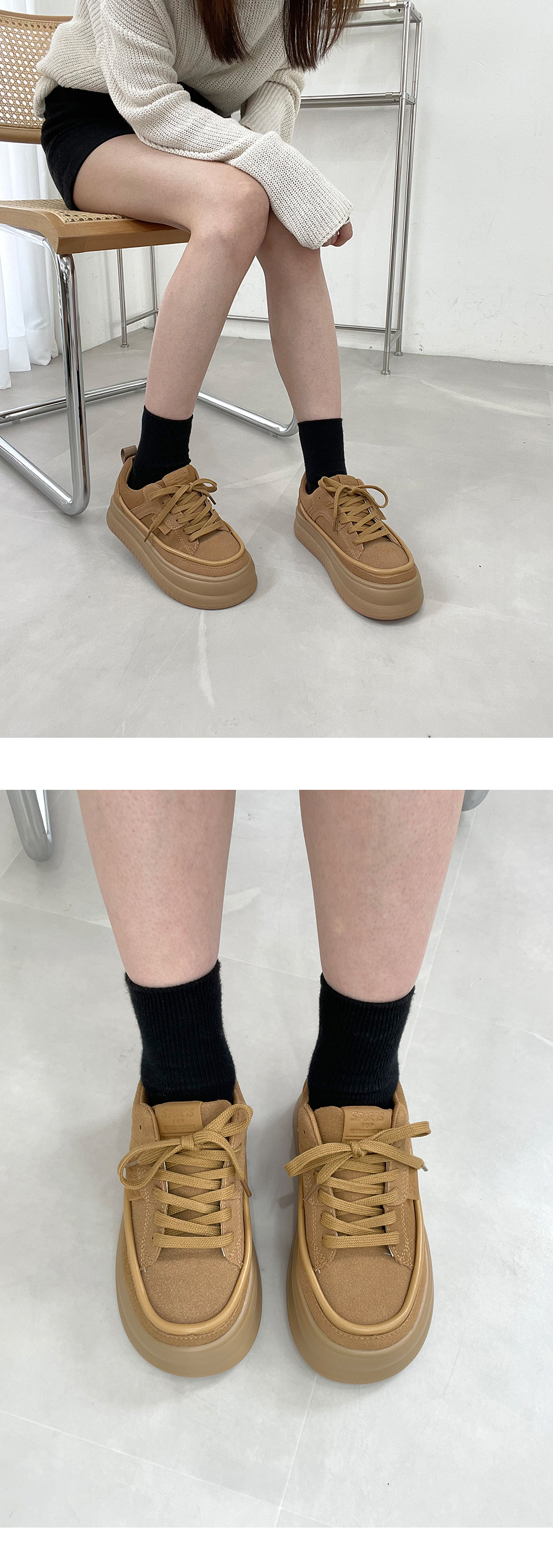 フェイクスエードミックス厚底スニーカー | 詳細画像3