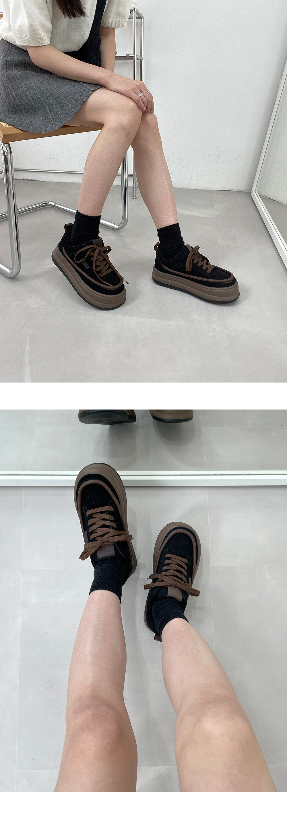 フェイクスエードミックス厚底スニーカー | 詳細画像5