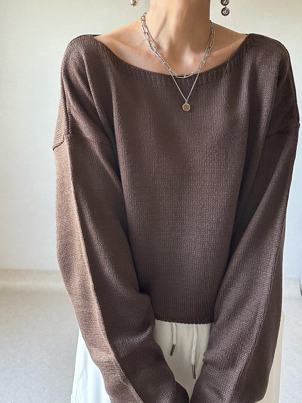 ボートネックシンプルニット | 詳細画像18