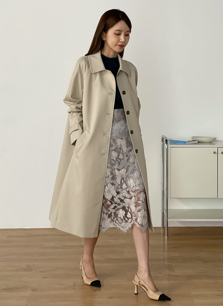 バックスリットシングルトレンチコート | レディースファッション通販