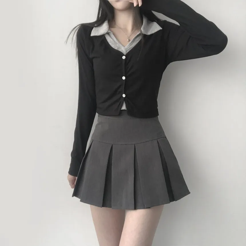 カーディガンレイヤードカラー長袖Tシャツ | lilisense | 詳細画像15