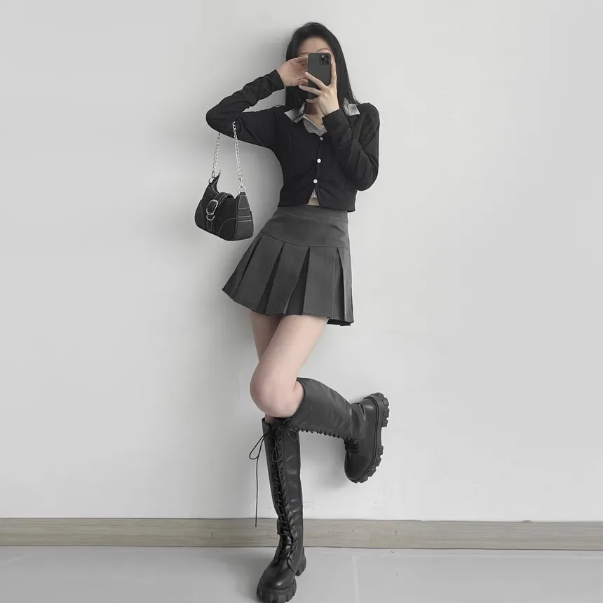 カーディガンレイヤードカラー長袖Tシャツ | lilisense | 詳細画像17