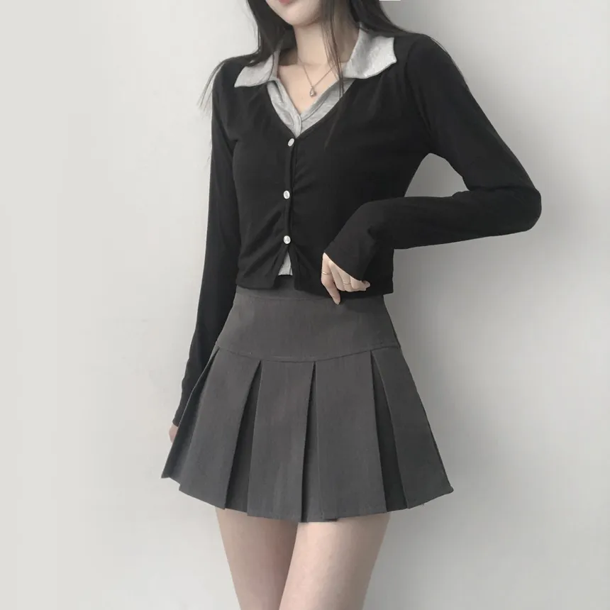 カーディガンレイヤードカラー長袖Tシャツ | lilisense | 詳細画像18