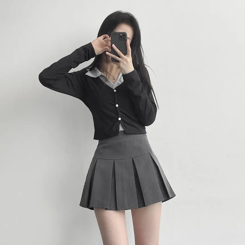 カーディガンレイヤードカラー長袖Tシャツ | lilisense | 詳細画像20