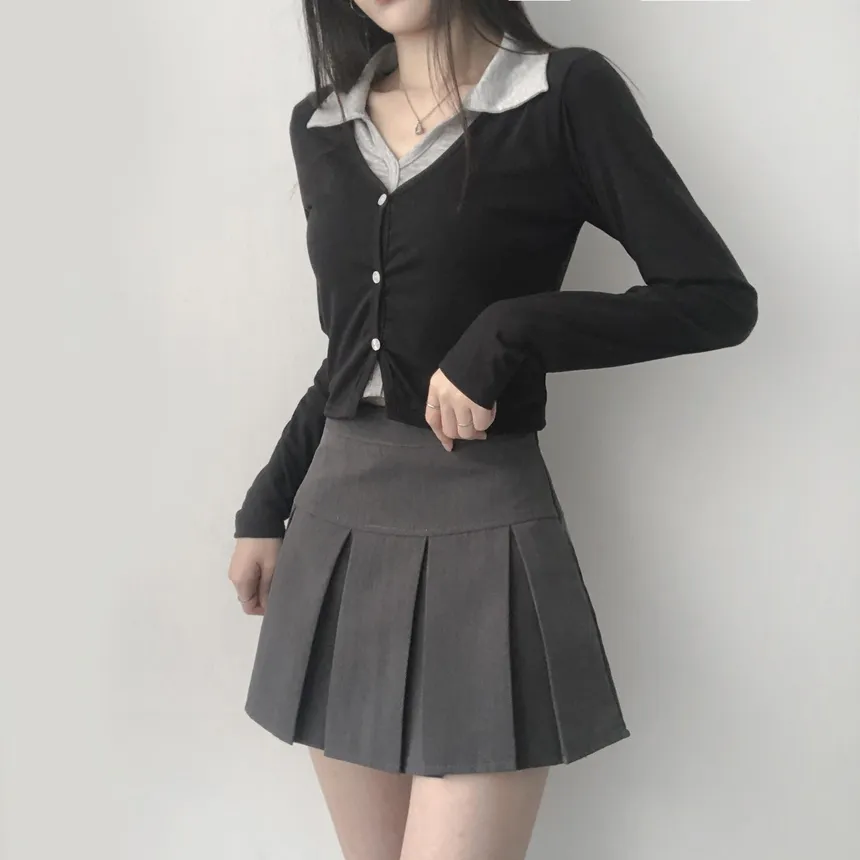 カーディガンレイヤードカラー長袖Tシャツ | lilisense | 詳細画像23