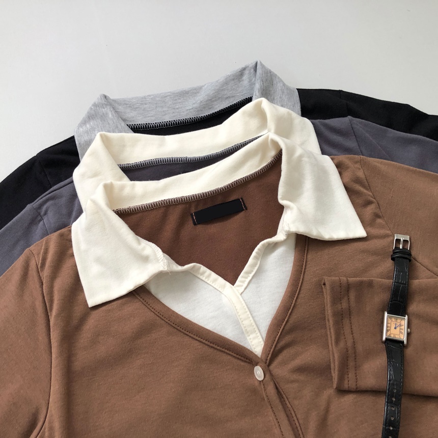 カーディガンレイヤードカラー長袖Tシャツ | lilisense | 詳細画像27