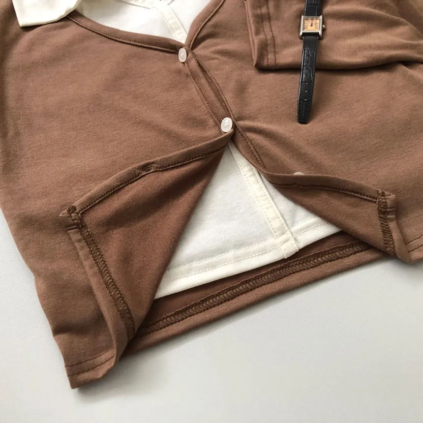 カーディガンレイヤードカラー長袖Tシャツ | lilisense | 詳細画像27