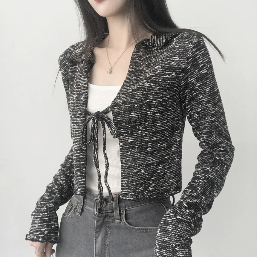 カラーネックリボンボカシカーディガン | lilisense | 詳細画像2