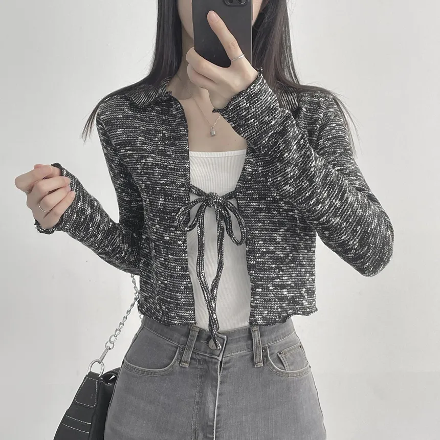 カラーネックリボンボカシカーディガン | lilisense | 詳細画像3