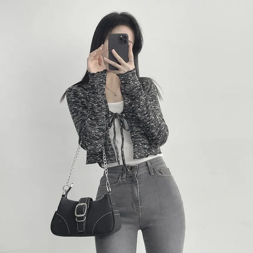 カラーネックリボンボカシカーディガン | lilisense | 詳細画像8