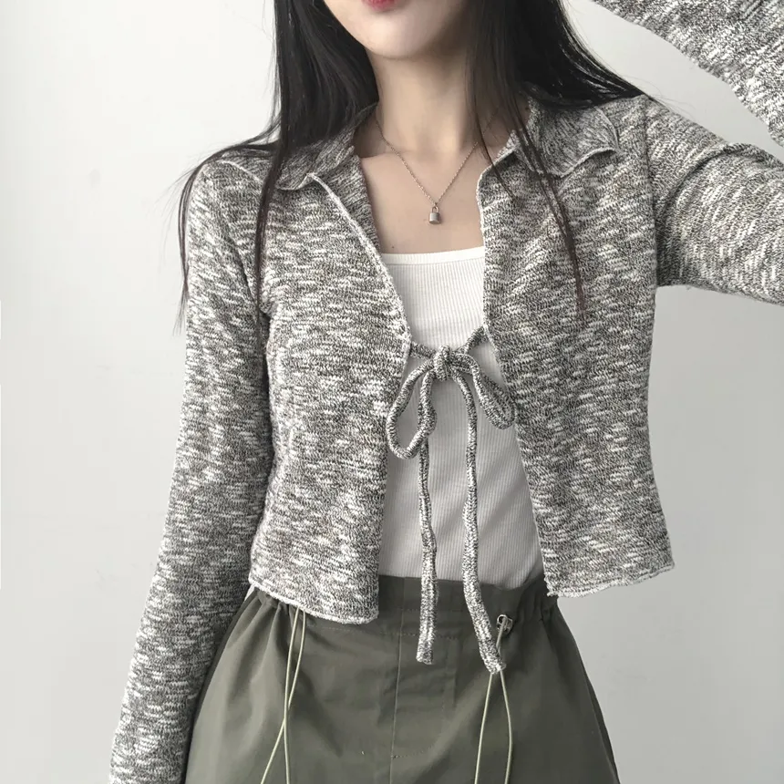 カラーネックリボンボカシカーディガン | lilisense | 詳細画像18