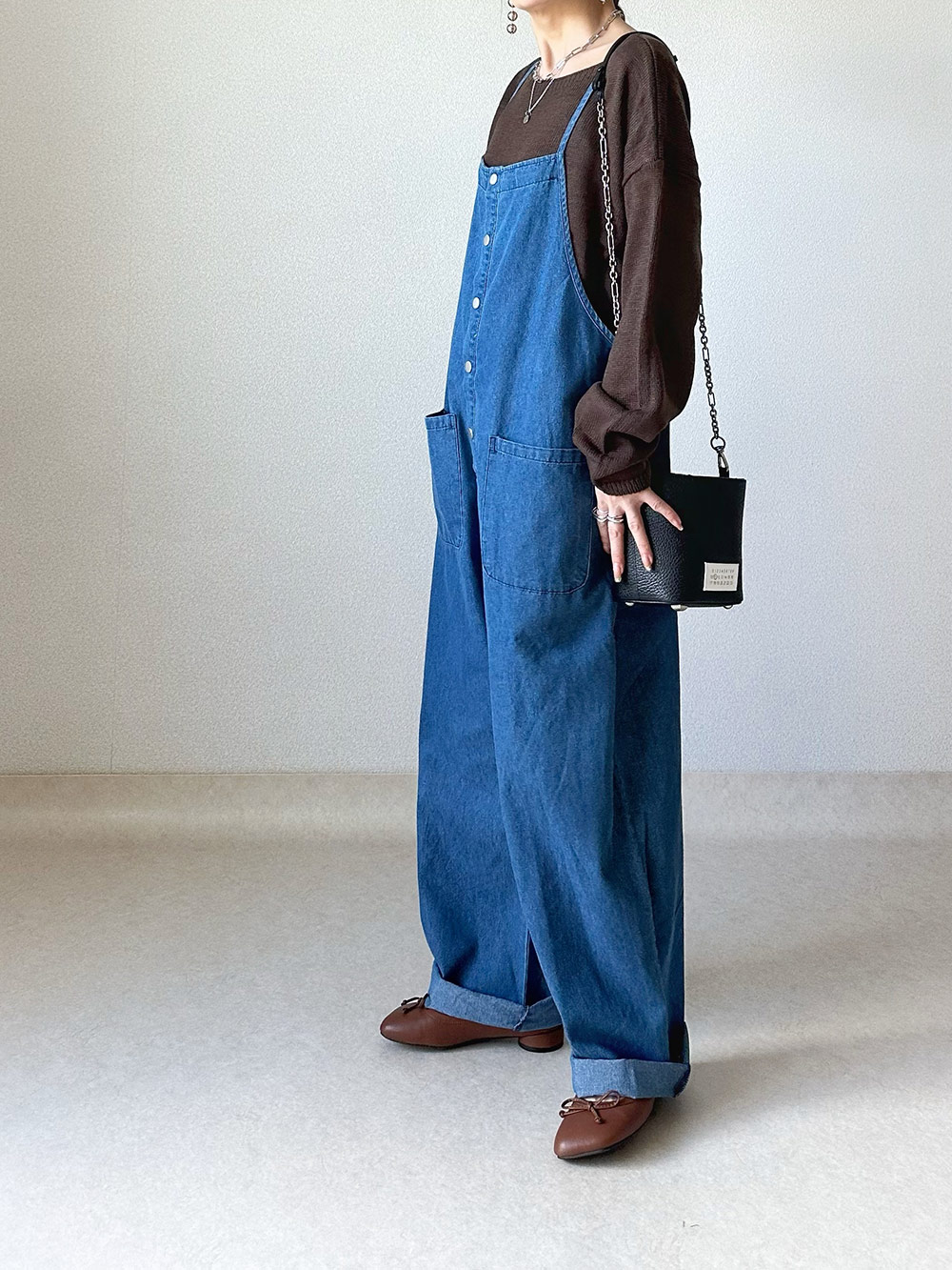 フロントボタンデニムサロペットパンツ | 詳細画像6