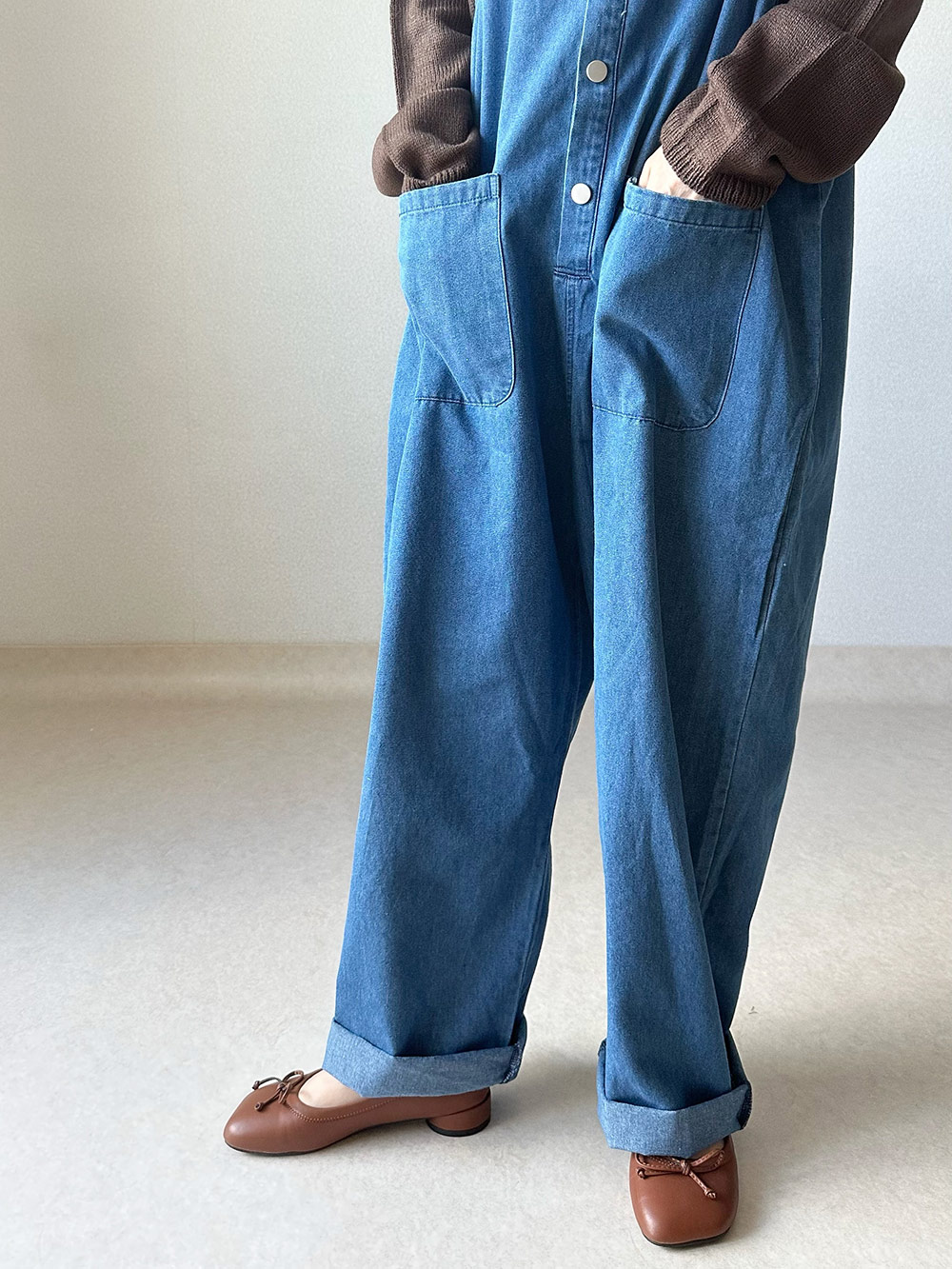 フロントボタンデニムサロペットパンツ | 詳細画像11