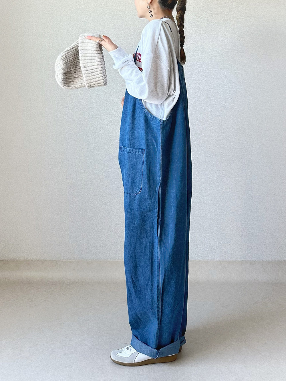 フロントボタンデニムサロペットパンツ | 詳細画像13