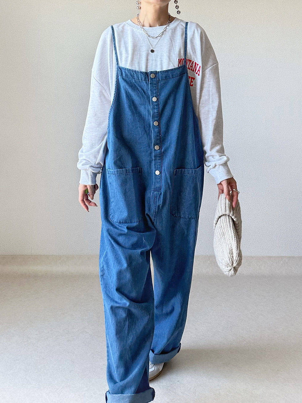 フロントボタンデニムサロペットパンツ | 詳細画像16