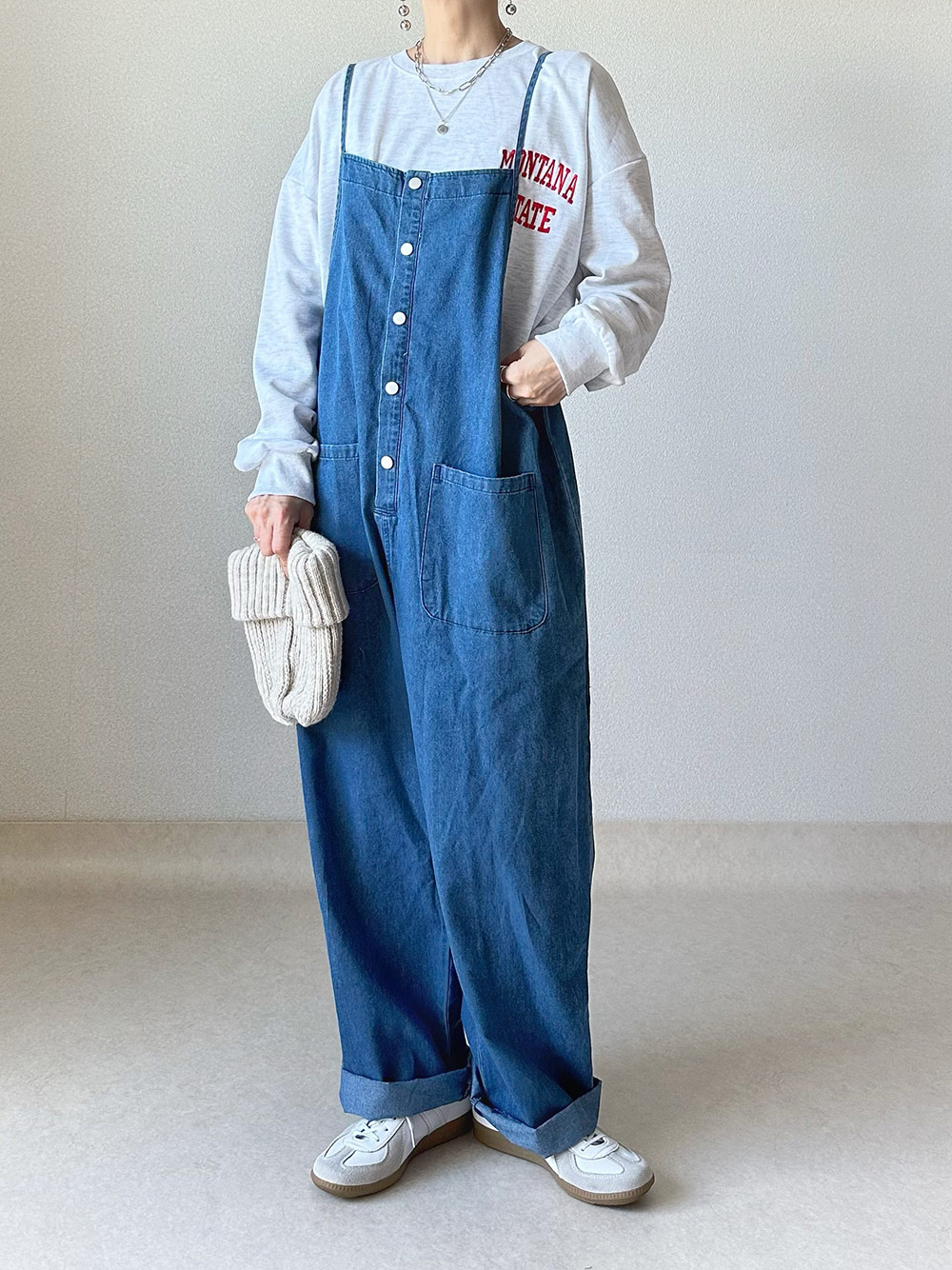 フロントボタンデニムサロペットパンツ | 詳細画像17